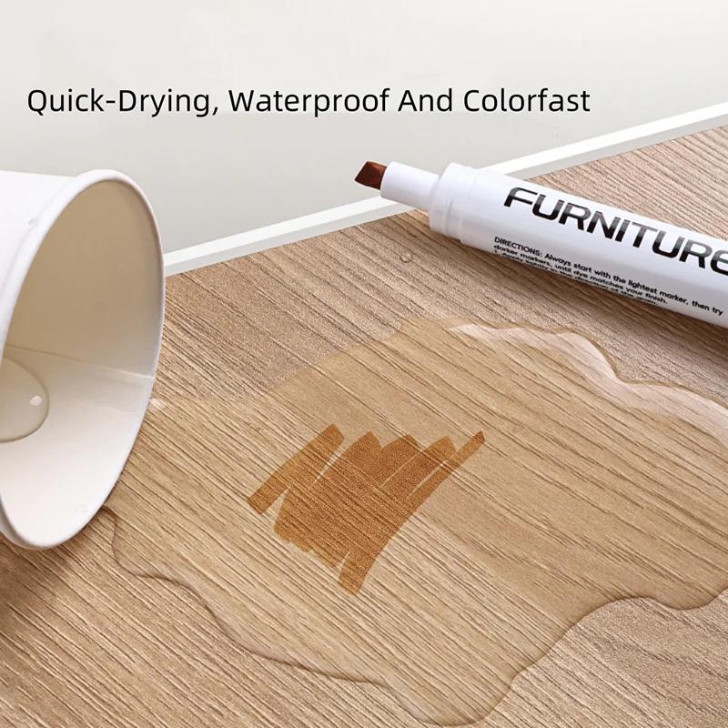 Wood Composite Grain Paint Furniture Touch-Up Markers Pens Wood Floor,Furniture,Scratch Coloring Repair Paint Pens