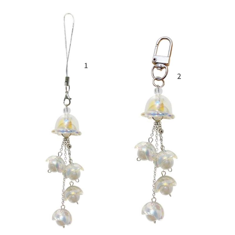 Stilvolles Handytaschen-Lanyard-Schlüsselanhänger für Damen und Mädchen mit Perlendesign Portemonnaie-Accessoire Tasche Hängender Schmuck