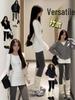 Women's Slim Fit Fleece-Lined White Base Shirt, Medium-Long Style, Cinched Waist, Hip-Length, 2026 New Winter Fashion