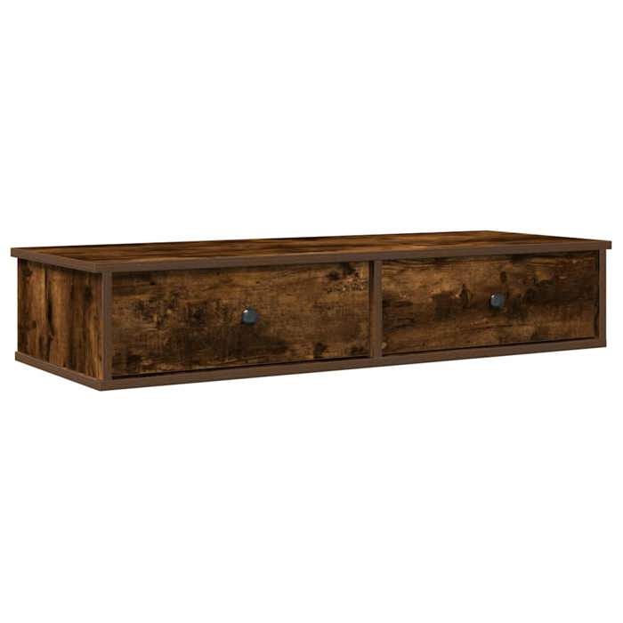 VidaXL Wall Shelf with Drawers Smoked Oak Engineered Wood 859963