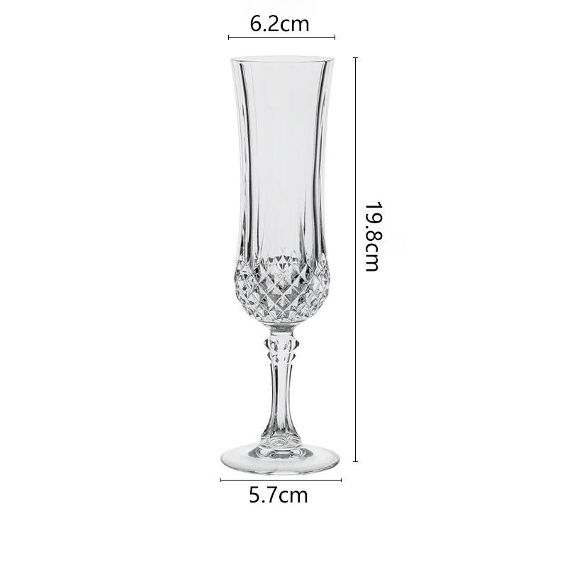 6pcs Set Champagne Goblet High Legged Wine Glasses Cocktail Red Wine Brandy Glasses Drinkware Party Bar Wedding Gift Transparent