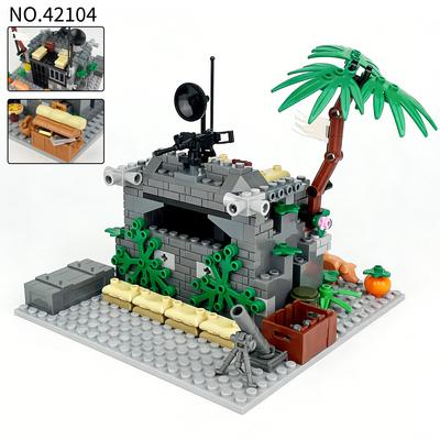 158 Piezas Serie Militar MOC Escena de Búnker Militar en la Jungla Juguetes de Construcción