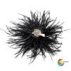 1PCS MultiColor Ostrich Feather Brooch  Scarf Clip for DIY Jewelry Accessories Women's Retro Clothing Decorative Breast Flower