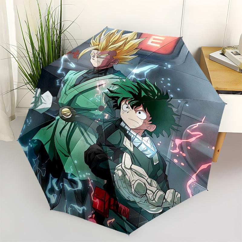 

1pc Dragon Ball Z Vegeta & My Hero Academia Izuku Midoriya Outdoor Umbrella - Automatic Opening/Closing, 3-Fold Design, 8-Bone Iron Frame - Perfect Gi