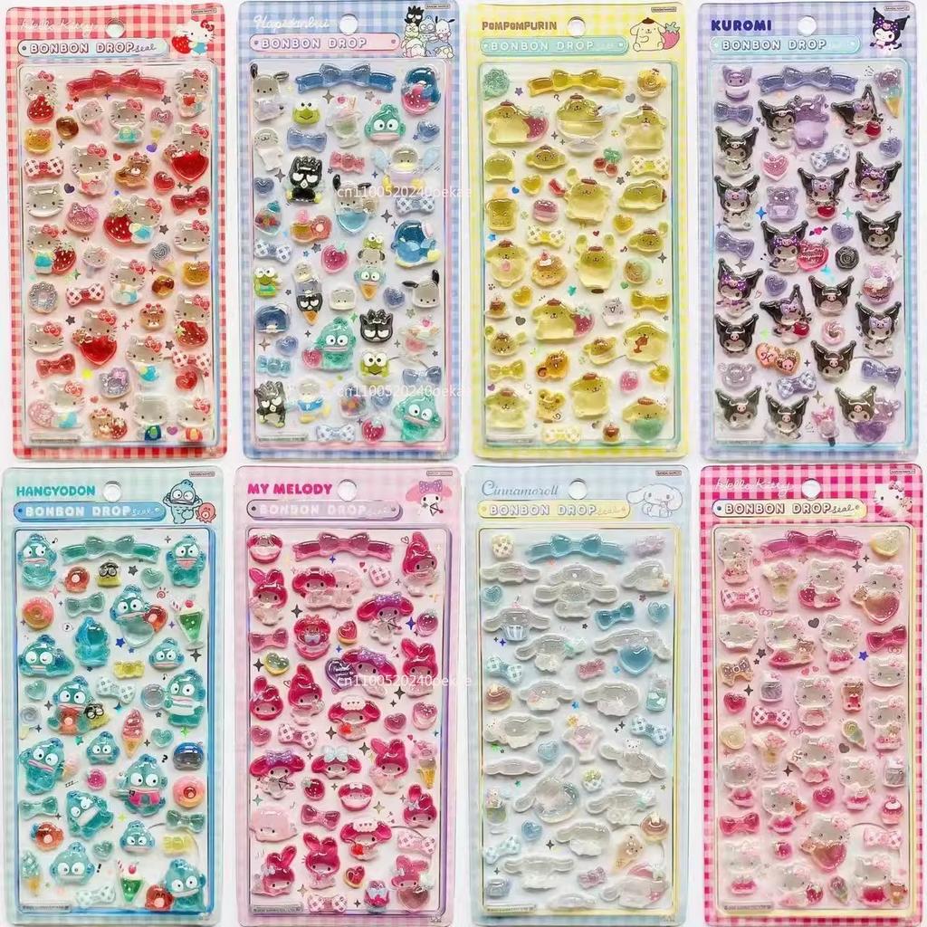 Hello Kitty Hangyodon Three-Dimensional Relief Crystal Sticker Diy Phone Case Notebook Camera Decorate Girl Birthday Gift