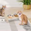Elevated Cat Bowl 15 Tilted Wooden Cat Bowl Stand with 2 Stainl Bowls for Food and Water Food Bowls Stand for Indoor Cats