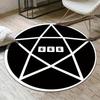 Pentagram Symbol Round Rug Flannel Gothic Home Decor Carpet Mystery Theme Floor Mat Occult Aesthetic DarkAcademia StyleStatement
