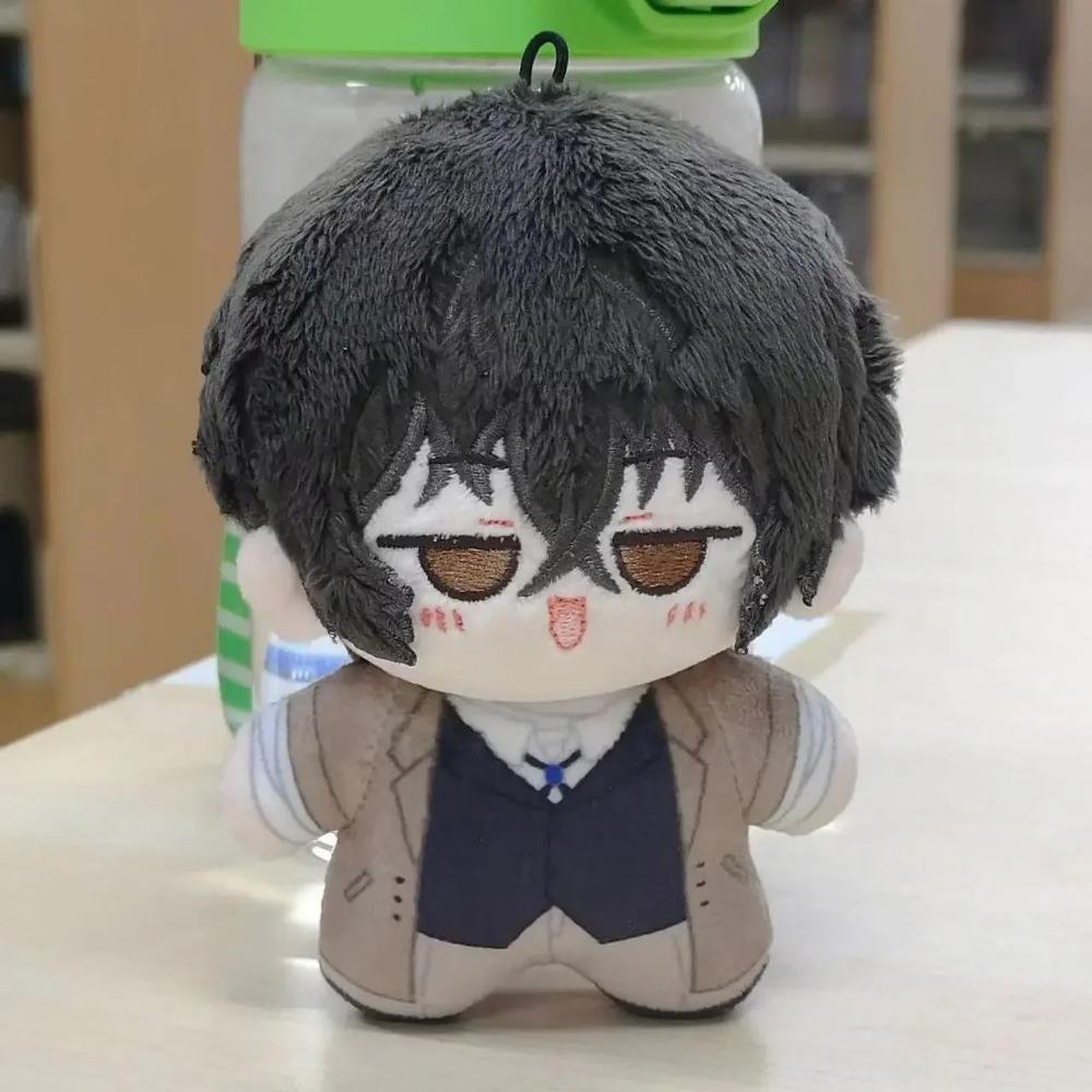 10cm Bungo Stray Dogs Osamu Dazai Plush Doll Soft Fluffy Anime Cotton Anime Cute Plushie for Fans Backpack Charm Birthday Gift