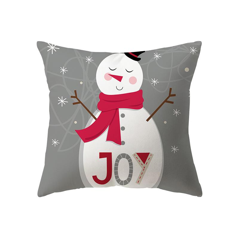 Merry Christmas Cute Santa Claus Snowman Print Pattern Cushion Cover Home Living Room Sofa Decoration Pillow Pillow Cover