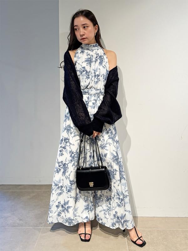 Snidel American Style Dress and Bolero Cardigan Set Women's (SWNO251137, NVY)