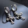 Punk Style Personalized Crown Cross Earrings Women'S Versatile Niche Design Sense Simple Light Luxury Earrings
