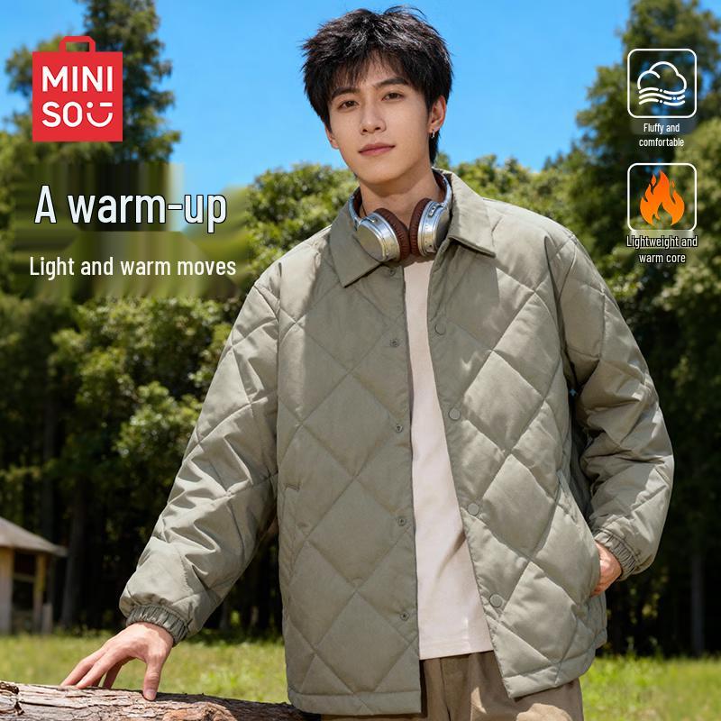 MINISO Men's Lightweight Padded Lapel Winter Jacket