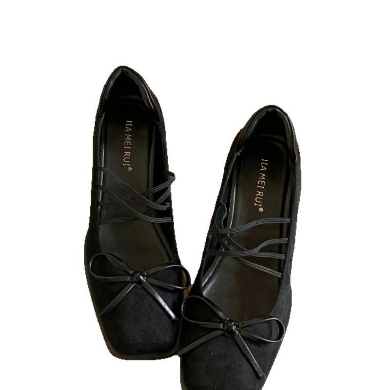 2025 Early Autumn Retro Thick Heel Not Tired High Heel Ballet Shoes Retro Bow Mary Jane Shoes