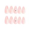 Xiaohongshu Minimalist White Bow Press-on Short Nude Manicure Nails