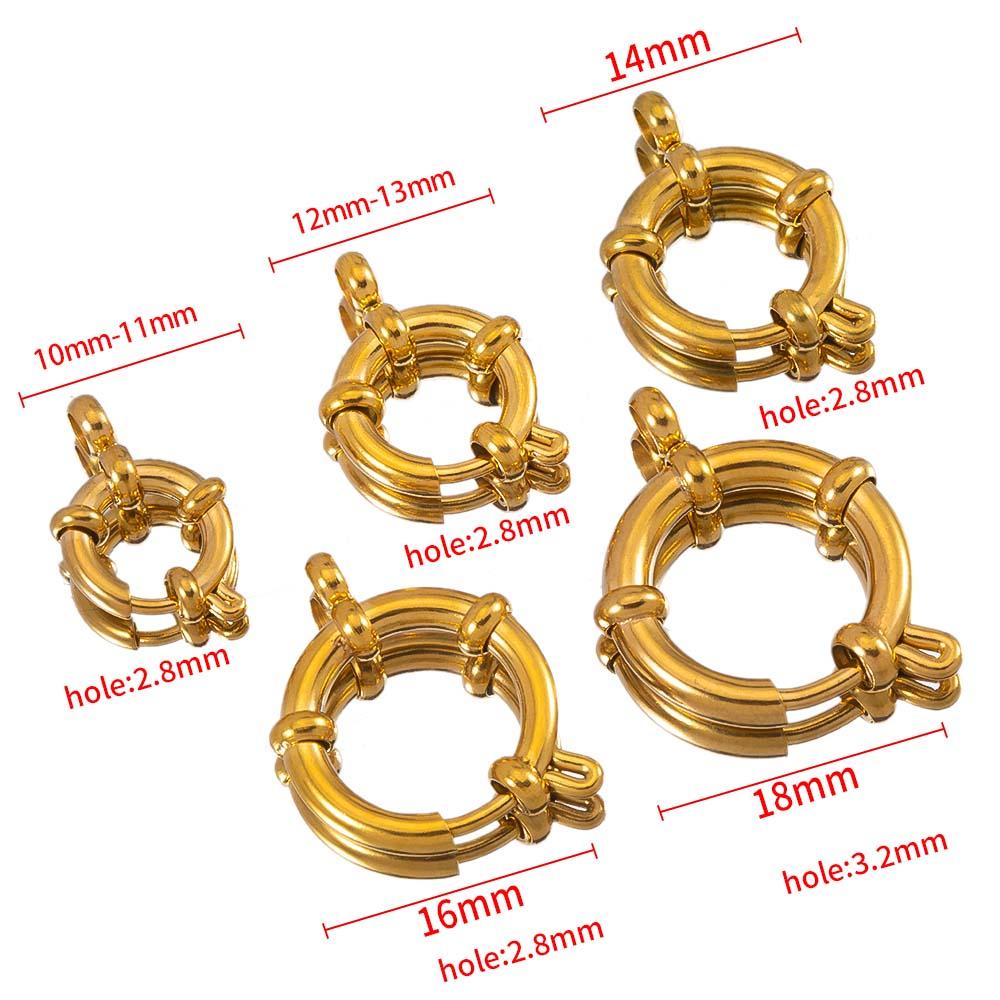 4 Stück 10 12 14 16 18mm Edelstahl Federverschlüsse Runde Seglerverschluss Armbandverbinder DIY Schlüsselbein Halskette Schmuckzubehör