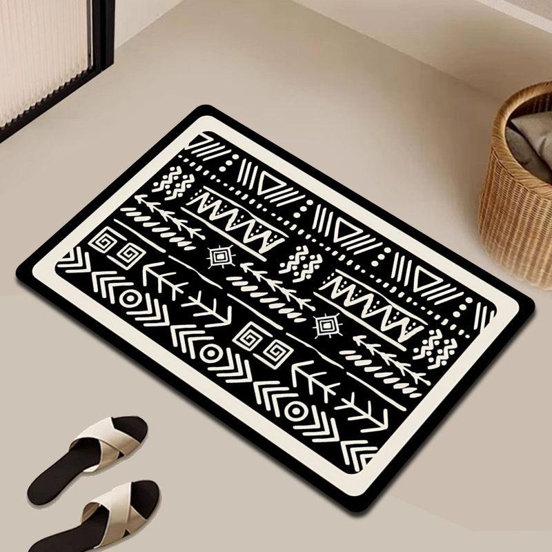 Diatom Mud Floor Mat Cross-border Minimalist Line Household Bathroom Water Absorption Fast Drying Wear-resistant Anti Slip