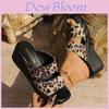 Leopard Print Flat Slides For Women Summer Comfortable Rubber Sole Casual Footwear