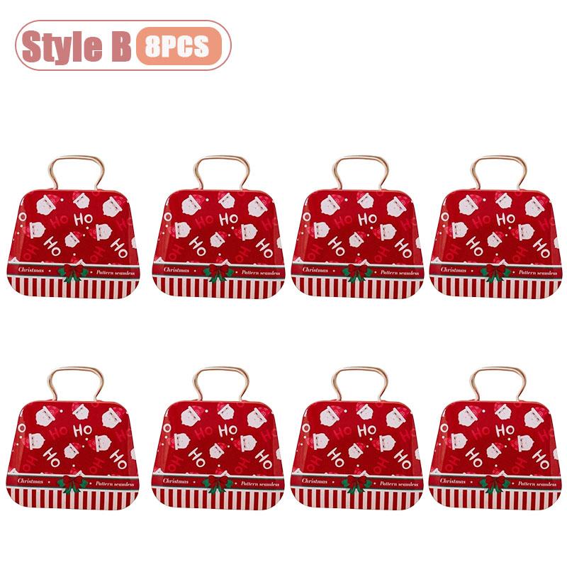 Mini Christmas Tin Candy Box Handbag Gift Box for Holiday Party Favors Gift Wrapping and Festive Table Center Decoration