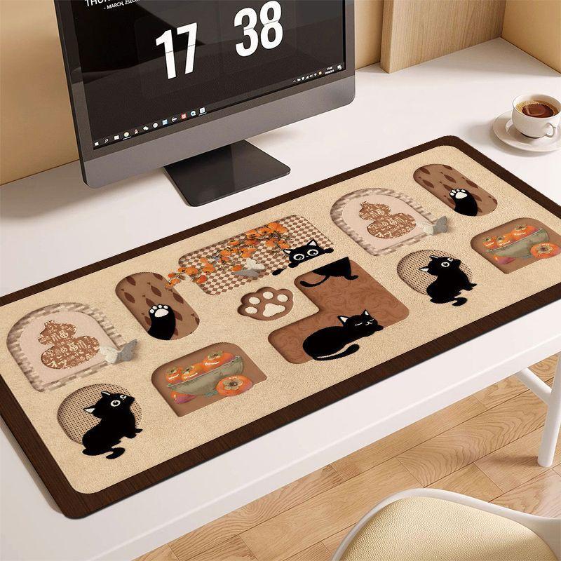 Meow Meow Desk Mat / Mouse Pad / Office Computer Mouse Pad / Extra-Large Desk Mat for Students with Wrist Support / Computer Keyboard Mat 36*60cm
