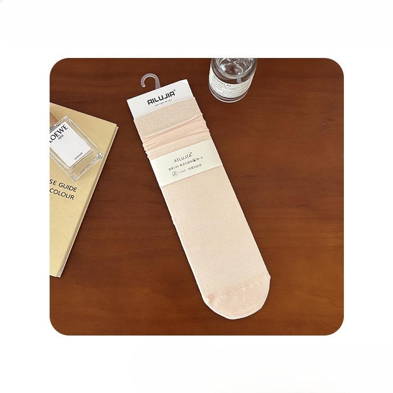 Female Summer Solid Color Soft College Wind Sweat Absorbent Deodorant Cotton Socks
