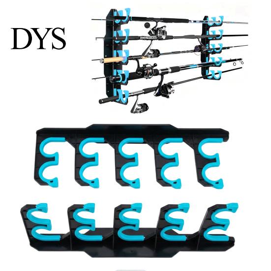 Garage Rod Storage Solutions 2Pcs Wall Mount Fishing Holder, 5 Pole Display Mounted Rack for Shed, Horizontal Organizer Stand Heavy Duty