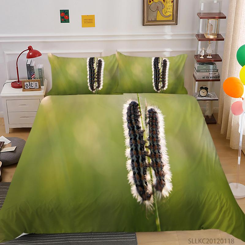 Heißer Verkauf Bettwäsche Set 3D Druck Atmungsaktive Quilt Abdeckung Insekt Heimtextilien mit Kissenbezug Teen Kinder Weiche Bettbezug