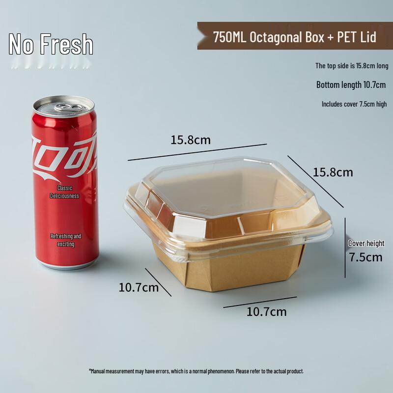 Nuoxian Eco-Friendly 750ml Octagonal Kraft Takeaway Bowl & Lid Set