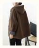 Women's Hooded Lambswool Plush Coat: Versatile Loose Fit, Velvet Lined, Thick and Warm for Autumn/Winter.