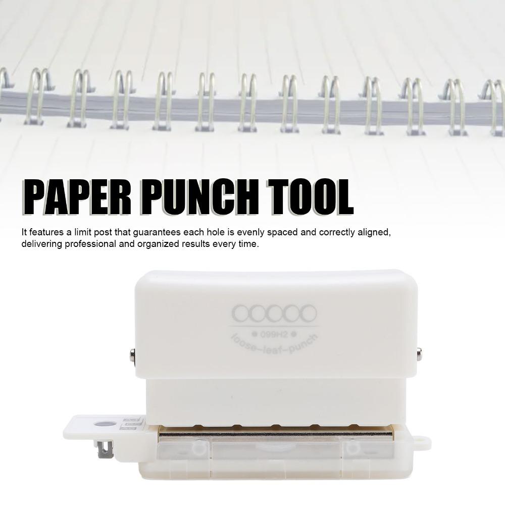 5 Hole Paper Punch Tool Portable Loose Leaf Puncher Precise Round Hole Puncher Home Use