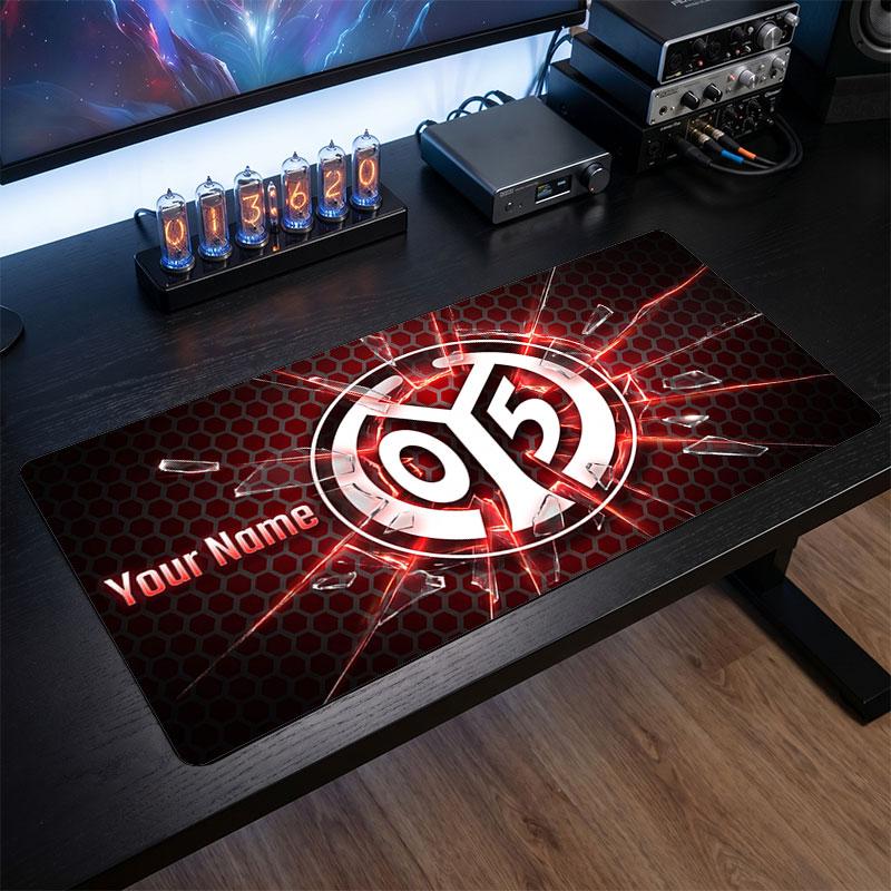Mainz 05 Custom Large Mouse Pad, Personalized Name Text Print, Football Logo Non‑Slip Desk Mat Gaming Gift
