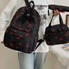Cherry Print Mochila Laptop Bag Adjustable Strap Mochilas Mujer  Large Capacity Bolsas Bags for Woman College Style Backpack