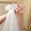 Bow Girls Head Gauze White Bridal Tulle Gift Veil Hair Clip  Photo Props