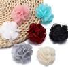 2pcs 5.5cm Chiffon Fabric Flowers Colorful Burnt Edge Artificial Flowers For Wedding Party DIY Handmade Clothing Headwear Decor