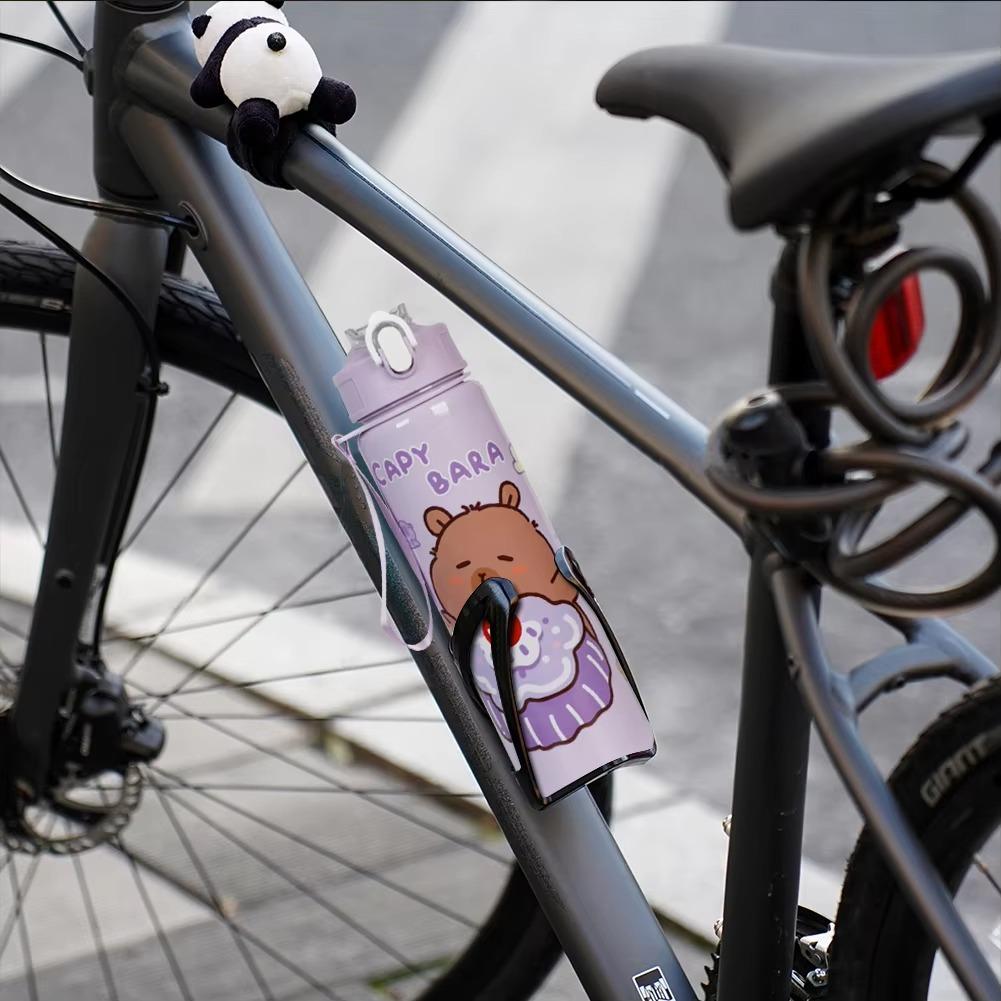 800ML Sports Water Bottle Kids Water Sippy Cup Creative Cartoon Cup with Straws Outdoor Portable Children's Plastic Water Cup