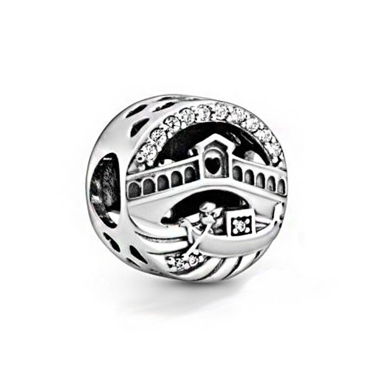 Plata S925 Gran Bretaña España Dominio Brasileño Bandera Nacional Colgante Cuentas de Edificio Ajuste Pulsera Accesorios de Joyería Encanto