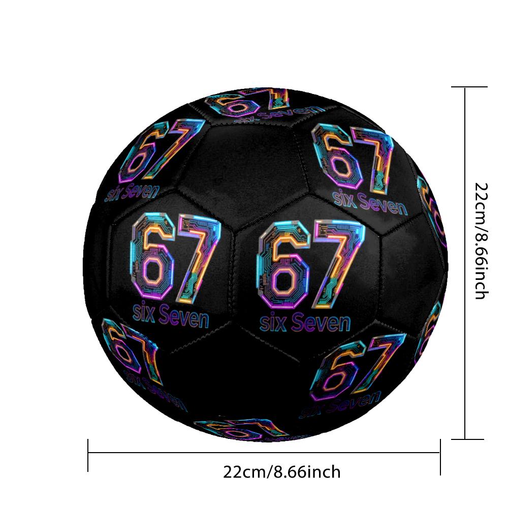 Six and Seventeen Indoor Soccer Ball Colorful Machine Stitched PVC Size 5 Team Training Competition Ready Durable High-Bounce Cool Sports Gift