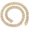 Dog Chain Collar Walking Metal Chain Collar Cuban Link Dog Collar with Secure Buckle 14MM Pet Gold Silver Chain Dog Collars for Small Medium Large