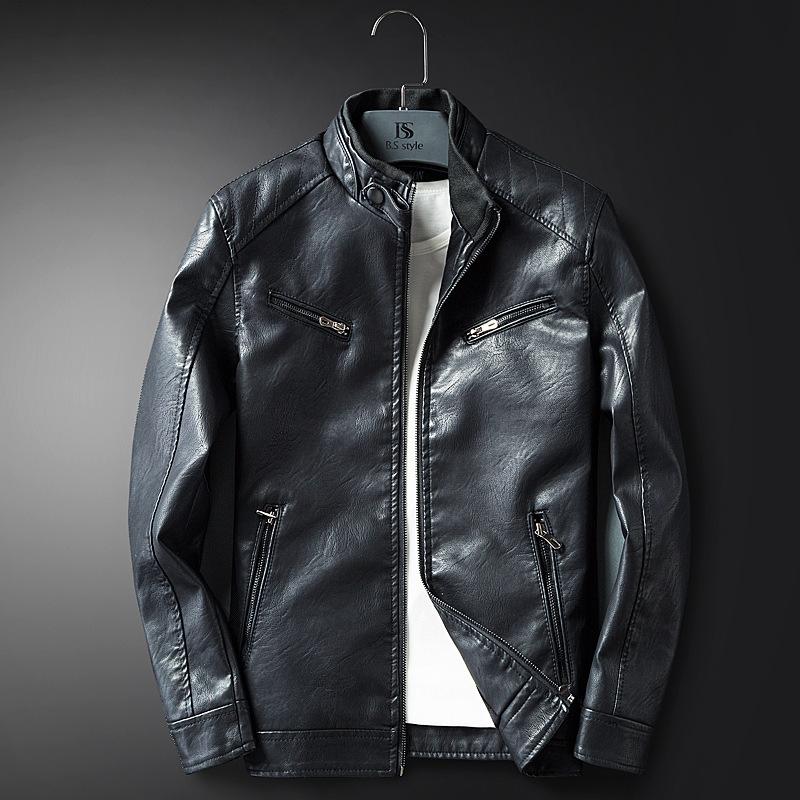 Autumn and Winter New Men's Leather Jacket Youth Casual Handsome Leather Jacket Trendy Men's Locomotive Leather Slim Men's Clothing