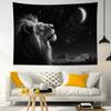 Wolf Pack Tapestry Wall Hanging Full Moon Starry Forest Sunset Nature Aesthetic Wall Art Bedroom Living Room Decor