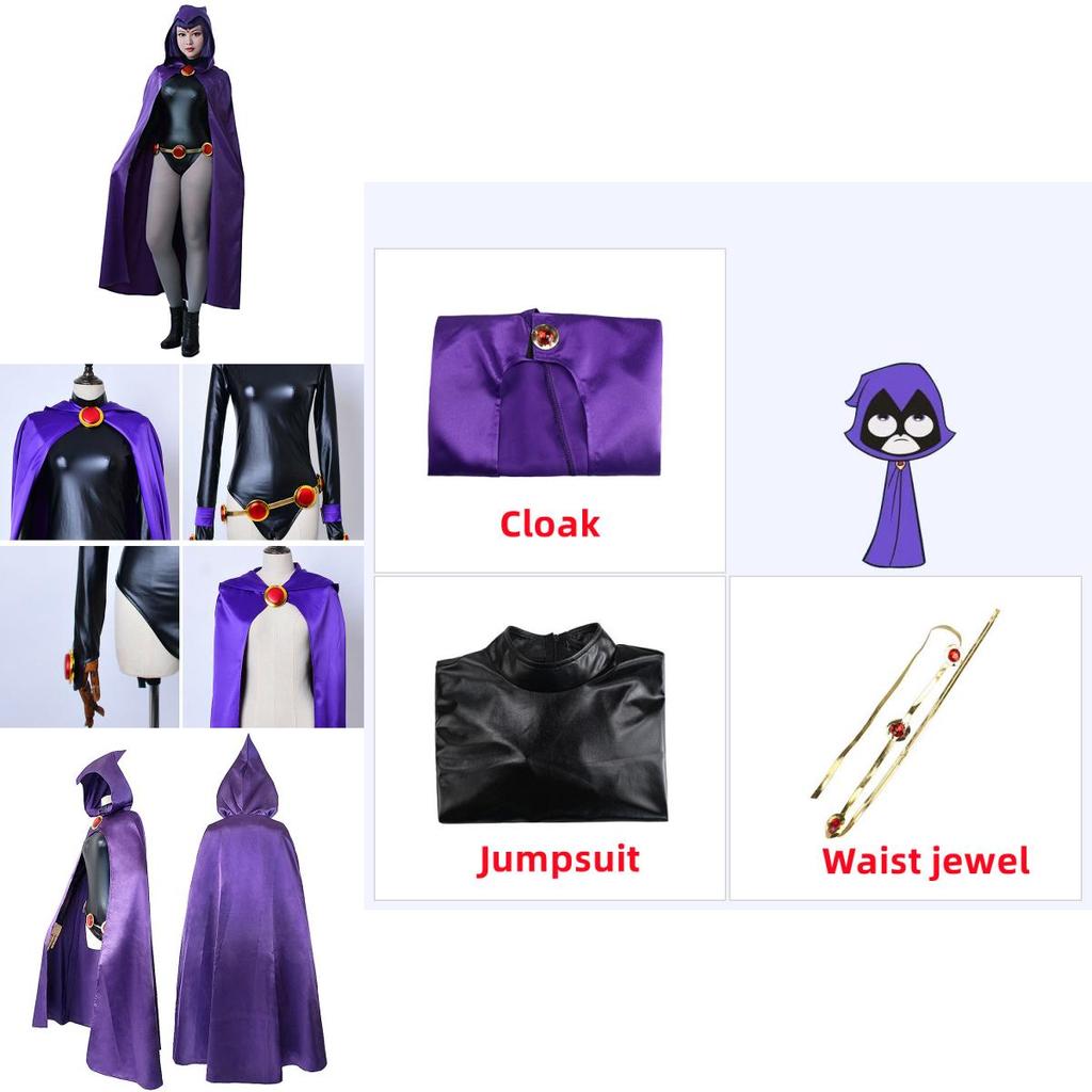 Stunning Anime Teen Titan Raven Costume For Cosplay And Themed Parties