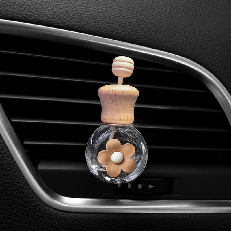 Sweet Smelling Auto Decor PerfumesClip Essential Oils Diffuser Air Freshener PerfumesHolder Empty Glass Bottle Accessory