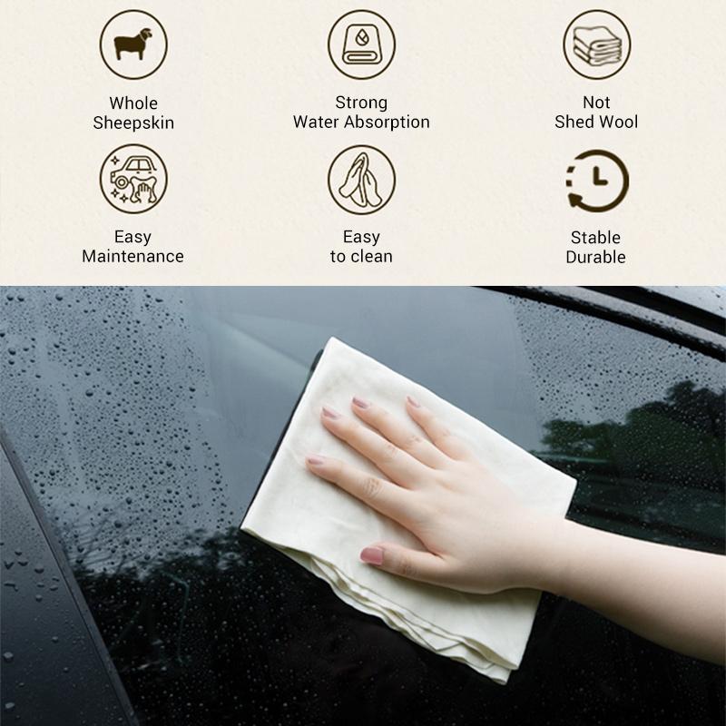 Car Care Cleaning Towel Natural Sheepskin Quick Drying Cloth Super Absorbent Washing Towels Car Wash Tool Accessories