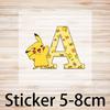 Pokemon Pikachu T-shirt Children A-Z Letter White Clothes Round Collar Clothing Kids Short Sleeve Cartoon Partern Summer Tee Top