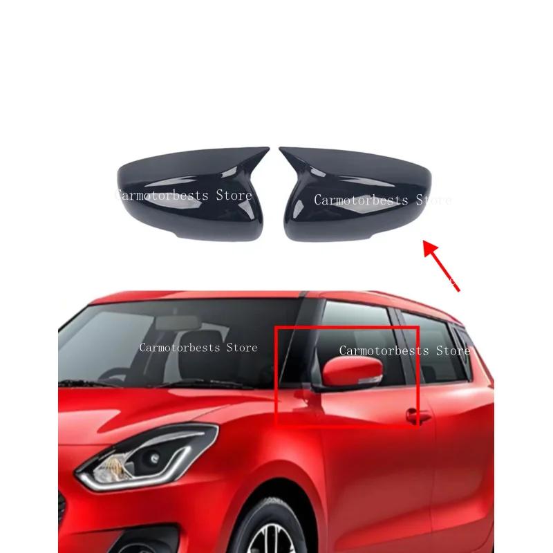 Car  Rearview Side Mirror Cover Fit For Suzuki Swift 2018  2019 2020 2021 2022 -2025  Wing Cap Rear View Case Trim Carbon Fiber