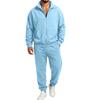 Men's Casual Zip-Up Sweatshirt with Pockets and Stand Collar, Long Sleeve Athletic Track Suit