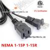 UL-zertifiziertes US 2-Pin Verlängerungskabel NEMA 1-15P/1-15R