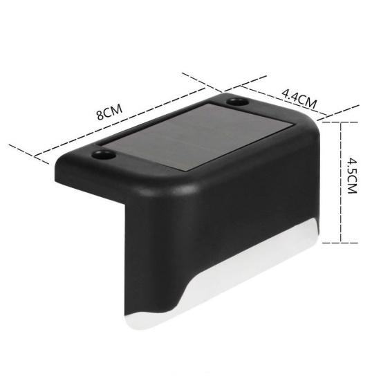 4ks solární napájení LED cesta ke schodišti světlo Venkovní zahradní plot Krajina nástěnná lampa