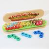 Wooden Children'S Educational Hot Dog Burger Set Column Building Block Puzzle Early Education Enlightenment Space Logic Thinking Training Toy