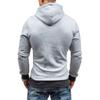 Autumn Winter Men Hoodie Slant Zipper Contrast Color Patchwork Pullover Thick Slim Fit Hooded Sweatshirt Streetwear