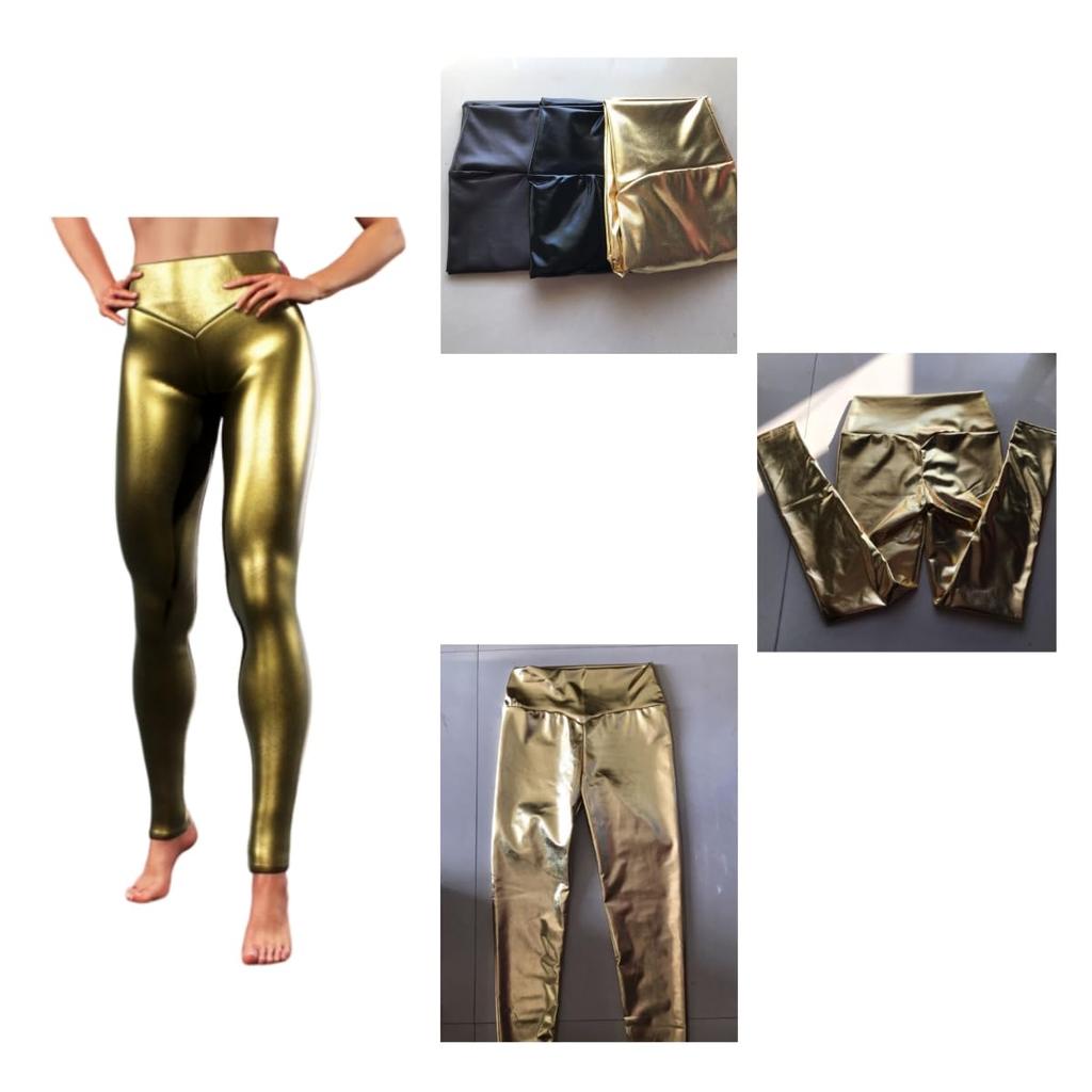 Glänzende Stretch Sexy Wet-Look Metallic Disco Tanz Yoga Entspannte Skinny Slim Fit Tanzbekleidung und Nachtclub Kleidung [Getrays] Damen Leggings, Hohe Taille